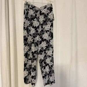 Vince Camuto Black and White Floral Wide Leg Pants